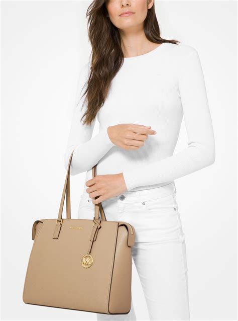 michael kors hamilton large tote saffiano|sullivan large multifunction leather tote.